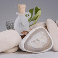 Frosted glass bottle in a hand-blown amphora style with cork closures - 6 ml / 0.2 fl oz