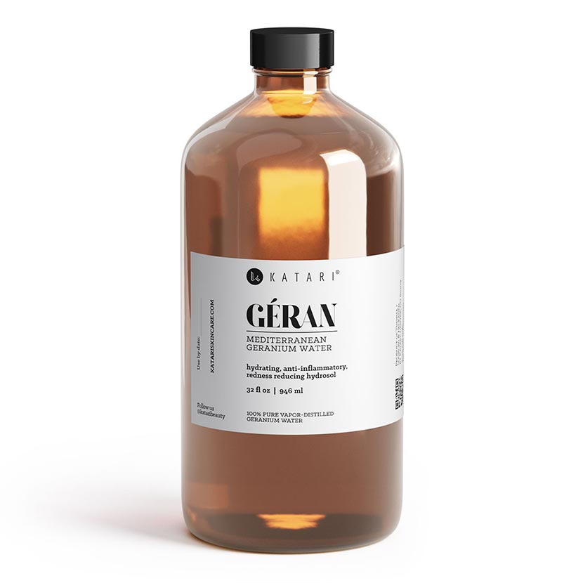 Vapor-distilled skin hydrating geranium hydrosol - 32 fl oz / 946 ml
