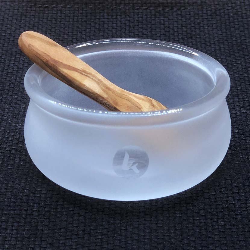 Heat resistant hand blown artisanal glass bowl